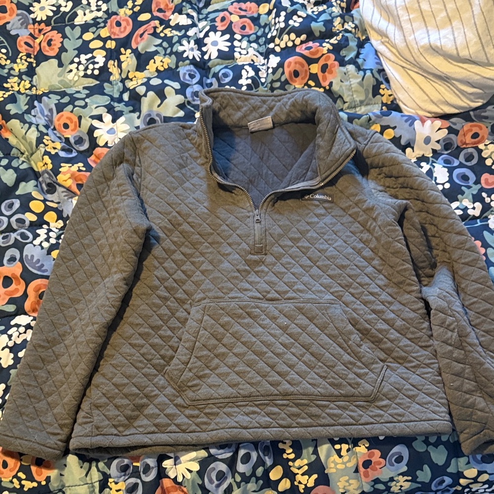 Columbia Women’s Charcoal quilted Quarter Zip Sweater